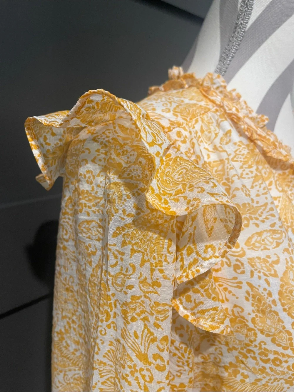 J.Crew Paisley Ruffle Long Sleeve Blouse Size M